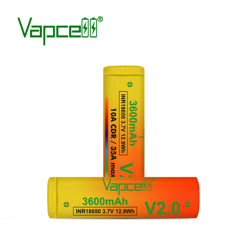 ถ่านชาร์จ – Vapcell ทอง 18650 3600mah 10A/35A V2.0 Li-Ion