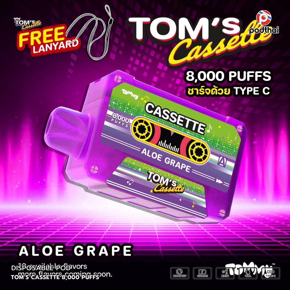 TOM’S Cassette 8,000 Puffs Disposable Pod