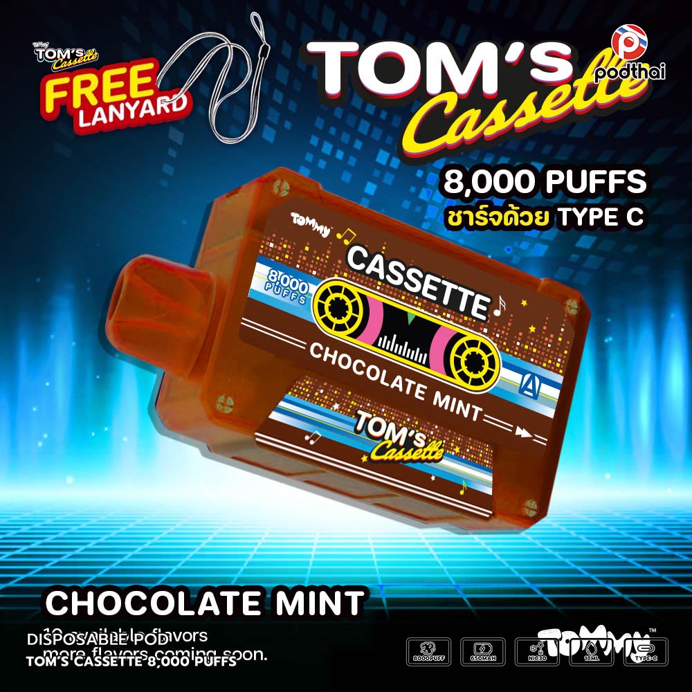 TOM’S Cassette 8,000 Puffs Disposable Pod