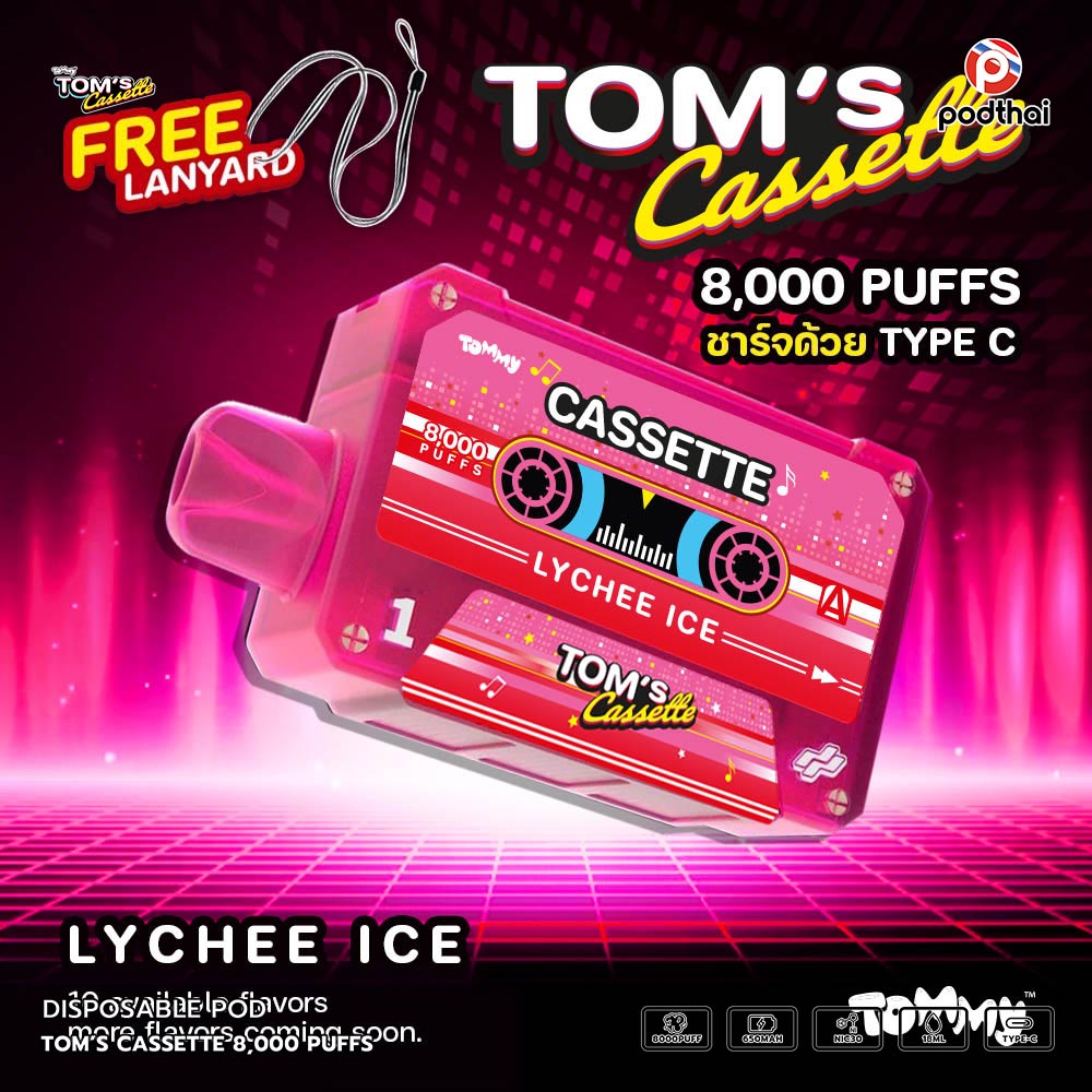TOM’S Cassette 8,000 Puffs Disposable Pod