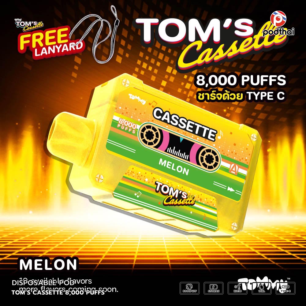 TOM’S Cassette 8,000 Puffs Disposable Pod