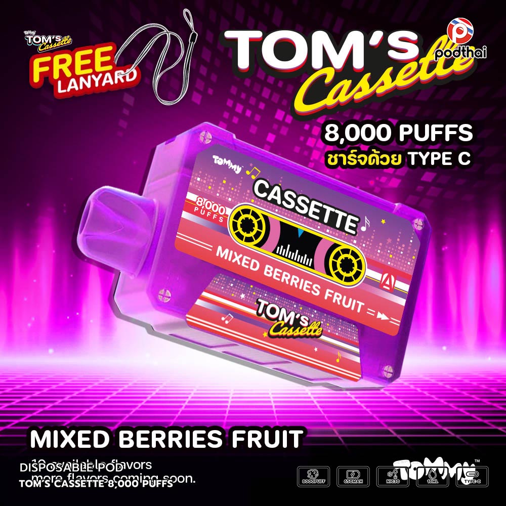 TOM’S Cassette 8,000 Puffs Disposable Pod
