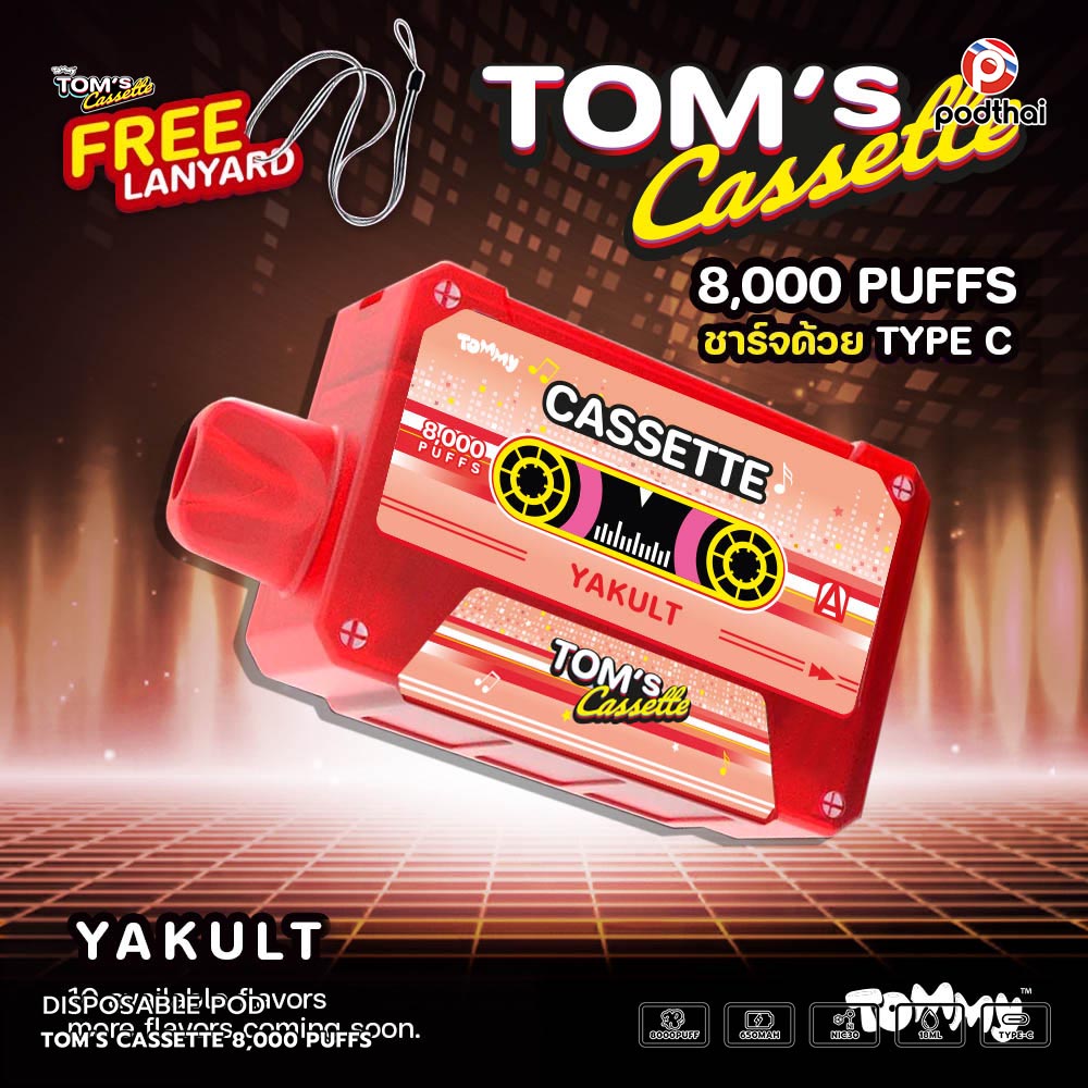 TOM’S Cassette 8,000 Puffs Disposable Pod