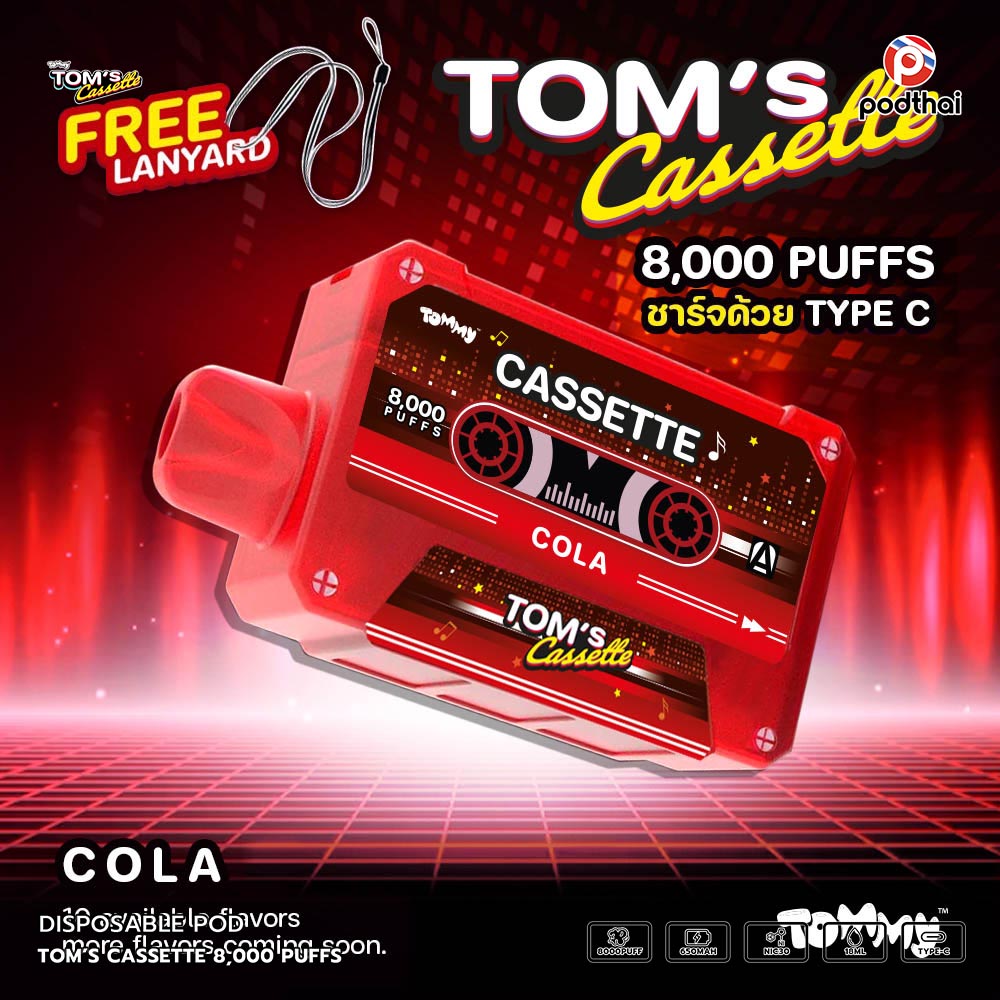 TOM’S Cassette 8,000 Puffs Disposable Pod