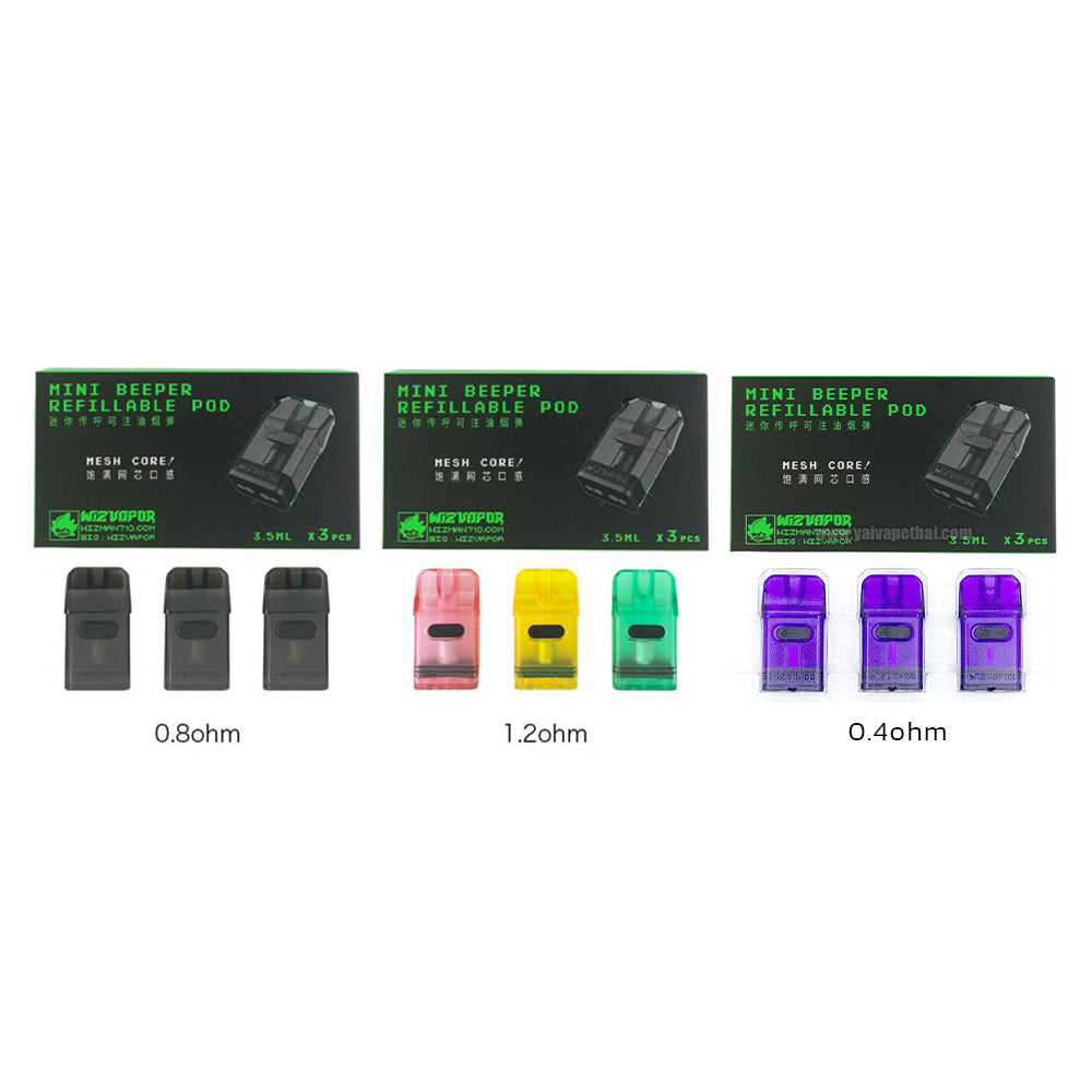 Wizvapor Mini Beeper Replacement Pod 3 ชิ้น/แพ็ค